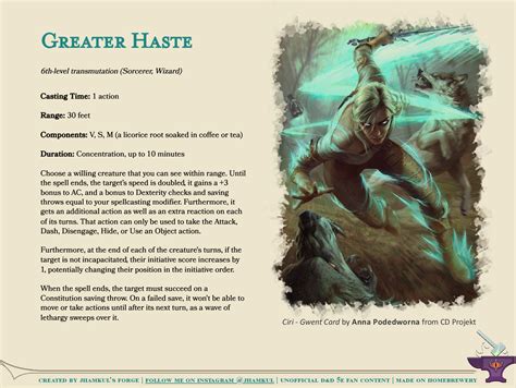 haste 5e|Haste, a Transmutation spell on Dnd.